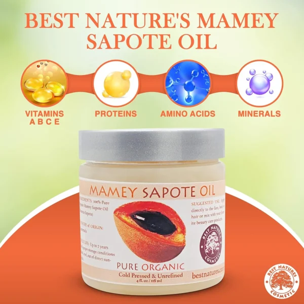 Mamey Sapote Oil Organic – revitalize dry skin and hair with deep moisture and frizz control. For curly, wavy hairs. 5 fl oz - Image 4
