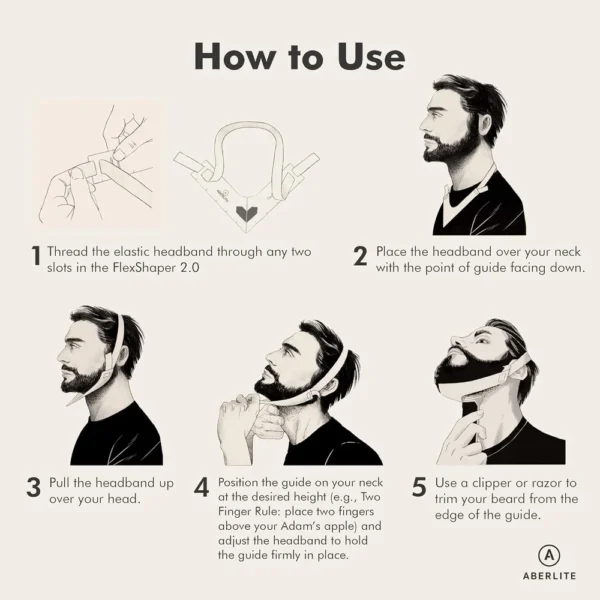 Aberlite Beard Shaping Tool – FlexShaper Neckline Shaper - Image 3